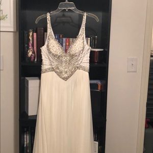 Terani white prom dress